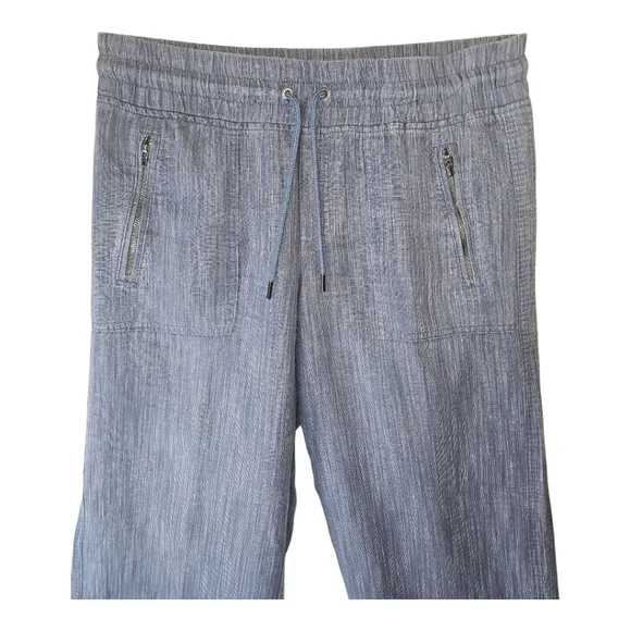 ATHLETA Cabo Blue Chambray Wide Leg Linen Pants Size 10 - Picture 2 of 6